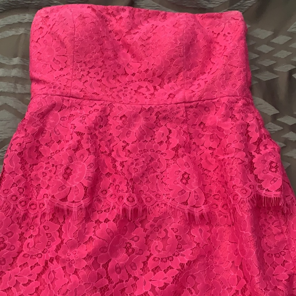Pink strapless dress